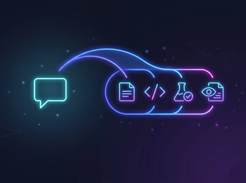 Chat assistance evolving into a structured software delivery workflow.